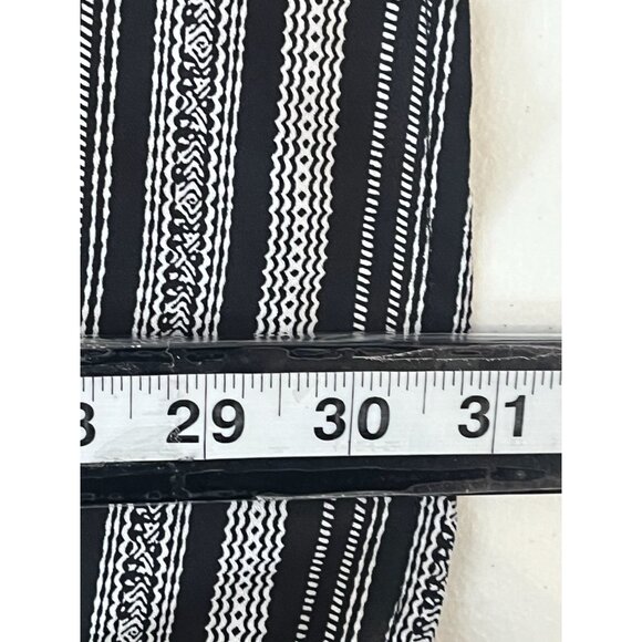 NY Collection Plus Size 3X Black White Striped Button Down Tunic Blouse Work - Picture 7 of 10